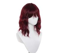 Accessori Parrucche Parrucca Corta Con Onda D'acqua Bordeaux Parrucca Bob Riccia E Soffice Con Frangia Per Donna Estensione Dei Capelli In Fibra Resistente Al Calore