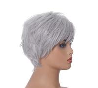 Accessori Parrucche Parrucca Da Donna Di Mezza Età Parrucca Corta Argento Bianco Ombre Capelli Ricci A Strati Frangia Gonfia Per Le Donne Uso Quotidiano Per Le Feste(7)