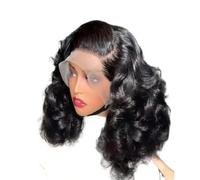 Accessori Parrucche Parrucca Per Capelli Umani A Caschetto Corto Con Densità Del 230% E Frontale In Pizzo Trasparente Per Donna(4X4 Closure Wig,230%_14INCHES)