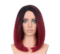 Accessori Parrucche Parrucca Rossa E Nera Parrucche Bob Corte Parrucche Ombre Bob Parrucche Per Capelli Corti Per Le Donne Lunghezza Alle Spalle Uso Quotidiano