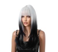 Accessori Parrucche Parrucche Da Rosa A Marrone Parrucca Lunga A Strati Con Frangia Capelli Lisci Ombre Per Feste Cosplay Da Donna(6)