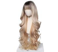 Accessori Parrucche Parrucche Ondulate Bionde Ombre Per Donne Con Frangia Parrucca Super Lunga Con Riflessi In Platino Naturale Cosplay Quotidiana Resistente Al Calore(6)