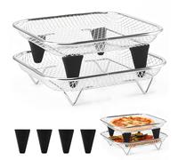 Accessori per Airfryer, Accessori per Friggitrice ad Aria Calda Angolare, Griglia Impilabile per Airfryer per Friggitrice ad Aria Calda, Griglia per Air Fryer in Acciaio Inox 304, Inserto per