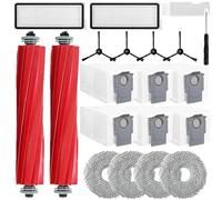 Accessori per Aspirapolvere Roborock Qrevo S, Qrevo Pro, Qrevo MaxV, 2 Spazzole Principali, 6 Sacchetti per la Polvere, 4 Panni per Pulire, 2 Filtri HEPA, 4 Spazzole Laterali, 1 La Pulizia Accessori