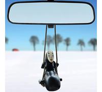 Accessori per auto Anime di No Face Man Ciondolo per auto altalena, per specchietto retrovisore auto, accessori per specchietto retrovisore auto, giardinaggio da appendere micro paesaggio, decorazione