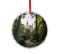 Accessori per auto colorati con stampa di palazzi e foreste per specchietto retrovisore, adatti per decorare alberi di Natale, uffici, camini, interni auto o ovunque tu voglia decorare