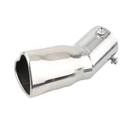 Accessori Per Auto Design Alla Moda Stile A Forma Di Cuore Acciaio Inossidabile Punte Scarico In Fibra Di Carbonio Silenziatore Tubo Coda Modificato(Argento,Bent)