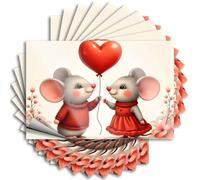 Accessori per auto Due topi che tengono un palloncino a forma di cuore. Adesivi 10 adesivi divertenti per auto (8 x 12 cm)