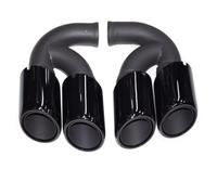 Accessori Per Auto In Acciaio Quad Punta Scarico Acciaio Nero Tubo Scarico Posteriore Scarico Silenziatore Per Porsche Per Cayenne 2011-2014(Black,Short)