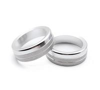 Accessori per Auto Interni per Ford per Mustang 2015-2020 2 Pezzi in Alluminio Manopola di Regolazione Volume Console Centrale Anello di Rivestimento Protettivo(Silver)