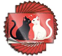 Accessori per auto Love Cats: A Valentine's Tale of Black and White Affection Stickers 10Pcs Funny Car Stickers Girl Car Stickers (6 x 9 cm)