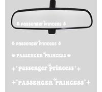 Accessori Per Auto Principessa Passeggeri, 4 Adesivi Principessa Passeggeri in Vinile, Corona Con Stelle a Cuore Rosa, Simpatico Adesivo Impermeabile Per Specchietto Per Auto (Bianco)