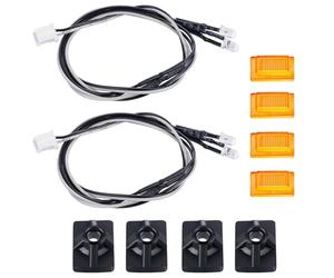 Accessori per Auto RC Compatibile con 1/14 per Tamiya R620 R470 per Scania per Trattore Camion Dumper RC Parti di Automobili 2 Pezzi Luci Laterali Gonna Lampada Laterale Faro 3 V(Yellow)