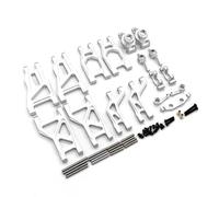 Accessori per Auto RC Compatibile con Tamiya Electric per Hornet Wasp per Evo 58742 DT02 DT03 1/10 RC Auto Parti Upgrade Set 8 Pezzi in Metallo Bracci Oscillanti Componenti Soggetti A Usura(Silver)