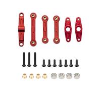 Accessori per Auto RC Compatibile con Tamiya per TT-02 TT-02D 1/10 RC Drift Cars Aggiornamenti Parti Cuscinetto A Sfere in Metallo Manovella Sterzo Collegamento Set(Red)