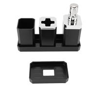 Accessori per Bagno 9 Pezzi Set, Set di Ensemble Bagno Lucido con Bottiglie di Lozione, Tazza di Collutorio, Supporto per Spazzolino Denti, Piatto di Sapone e Vassoio,