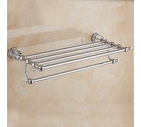 Accessori per bagno di lusso Set: supporto per la carta igienica per doccia in ottone barra da asciugamano a parete in cristallo argento e portapacchi per asciugamani eleganti KeYJ