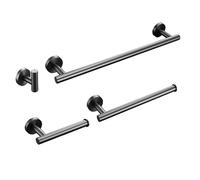 Accessori per bagno in acciaio inossidabile set asciugamano portamette per toilette per gancio gancio spazzolato grigio da cannone a 4 pezzi set moderno e resistente design per l'arredamento del