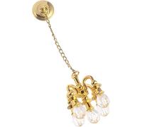 Accessori per bambole, decorazione retrò per casa delle bambole, mini mobili non illuminati, lampada da soffitto modello (oro) libro alla moda