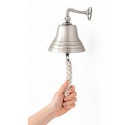 ACL Bar Accessori per Home Pub Campanello a mano - Campanello da bar montato a parete Decorazioni nautiche - Campanello d'argento unico con suoni forti e nitidi Ideale per Natale, Pub 5 pollici