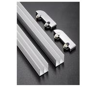 Accessori per binari scorrevoli per vetrine, Kit hardware for porte scorrevoli Rulli in alluminio Pannelli da 3-5 mm Dimensioni multiple(60cm/24in)