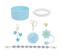 Accessori per bottiglie d'acqua, accessori per tazza | Copertura protettiva per tazza in silicone per bottiglia d'acqua | Costo amore tappo di paglia di fiori per casa, camera da letto, scuola