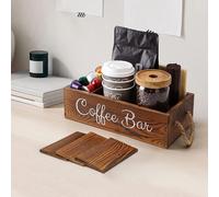 Accessori per box di stoccaggio della stazione di caffè in legno decorativo