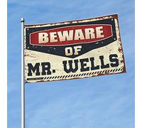 Accessori per camera da letto dei ragazzi Beware Of Mr. Wells bandiera portico bandiera college bandiere per dormitorio (152 x 244 cm)