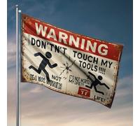 Accessori per camera per ragazzi e adolescenti. Attenzione: gli strumenti sono off-limits - Pericolo avanti! Bandiera regali per la decorazione della casa accessori da bar Man Caverna (30 x 45 cm)