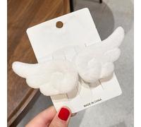Accessori per capelli con ali d'angelo in peluche, perfetti per giovani (bianco)