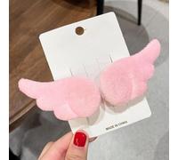 Accessori per capelli con ali d'angelo in peluche, perfetti per giovani (rosa)
