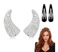 Accessori per capelli con corna da diavolo con strass magnetici (Bianco) | Copricapo Cosplay di Halloween, Costume di Halloween Glitter per Cosplay, Masquerade, Festival