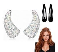 Accessori per capelli con corna da diavolo con strass magnetici (Multi) | Copricapo Cosplay di Halloween, Costume di Halloween Glitter per Cosplay, Masquerade, Festival
