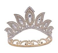Accessori per capelli corona di tiara per donne alla moda retro barocco Tiara di cristallo corone diadem per la testa di nozze per il matrimonio accessori per capelli verdi verdi