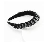 Accessori per capelli da boutique di moda Donna Fascia per capelli a tesa larga in velluto dorato con cristalli Fascia per capelli da ragazza selvaggia Copricapo