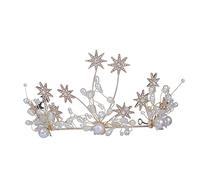 Accessori per capelli da donna grandi corone di cristallo rosa fascia per capelli da sposa fascia floreale strass matrimonio diadema per sposa rosa (Hugecrown S), Small