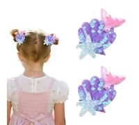 Accessori per capelli da spiaggia oceanica per ragazze e donne sirena multicolore scintillante glitter stella marina conchiglia copricapo per donne ragazze paillettes fermagli per capelli per feste in