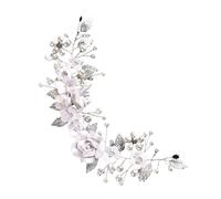 Accessori Per Capelli Da Sposa 2 pezzi copricapo da sposa sposa fiore di perle pettine laterale for capelli donne copricapo da sposa perni di capelli for accessori da sposa Per La Decorazione(Silver)