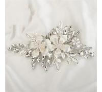 Accessori per Capelli da Sposa, copricapi per Donna, Capelli per Matrimonio, copricapi per Fidanzata, Fermagli per Capelli con Strass (Argento)