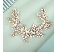 Accessori per capelli da sposa fatti a mano con strass, fasce per capelli, gioielli per capelli da ballo, accessori per capelli da sposa per donne-Oro