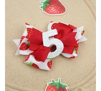 Accessori per capelli di Natale per bambini - Clip per capelli di fragola e fascia per festa di compleanno, regali di compleanno con incanti numerici-5