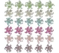 Accessori per capelli fai da te, decorazione per vestiti, gioielli per la realizzazione, 60 ciondoli in resina a forma di fiore e stella marina, perfetti per artigianato, rosa, bianco, verde, blu