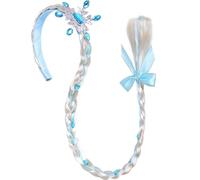Accessori per capelli, fascia per coda di cavallo blu con fermagli per capelli fiocco di neve tiara parrucca per ragazze