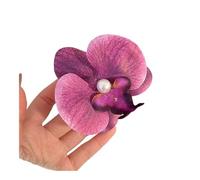 Accessori per capelli, fermaglio per capelli a forma di fiore, ornamento per capelli, orchidea rosa, forcina laterale per capelli in stile bohémien (viola rosa)