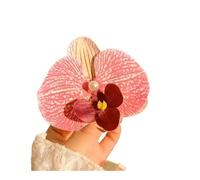 Accessori per capelli, fermaglio per capelli a forma di fiore, ornamento per capelli, orchidea rosa, forcina laterale per capelli, fermaglio per capelli bohémien (rosso crepa)
