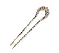 Accessori per capelli in bronzo placcato forcine per capelli a forma di U forcina per capelli da donna con strass fiore (marrone)
