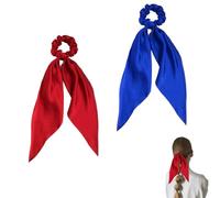 Accessori per capelli ispirati a Harley Quinn - Set di 2 fasce per capelli in morbido raso, comode ed elastiche, perfette per Halloween e cosplay