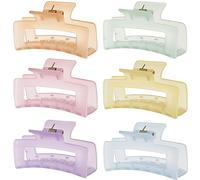 Accessori per capelli medi da 3,5 pollici - Confezione da 6 fermagli a banana quadrati e rettangolari per donne e ragazze - Gelato