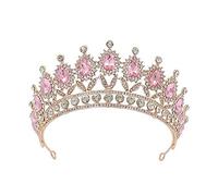 Accessori per capelli per donne corone di cristalli di perle tiara da sposa a fascia floreale rino -rino del matrimonio diadema per i regali del matrimonio per la sposa f (bs) (b piccolo)