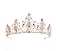 Accessori per capelli per donne grandi corone di cristalli rosa Parl Tiara da sposa fascia floreale Rhinestone Wedding Diadem per la sposa Tiaraheadband